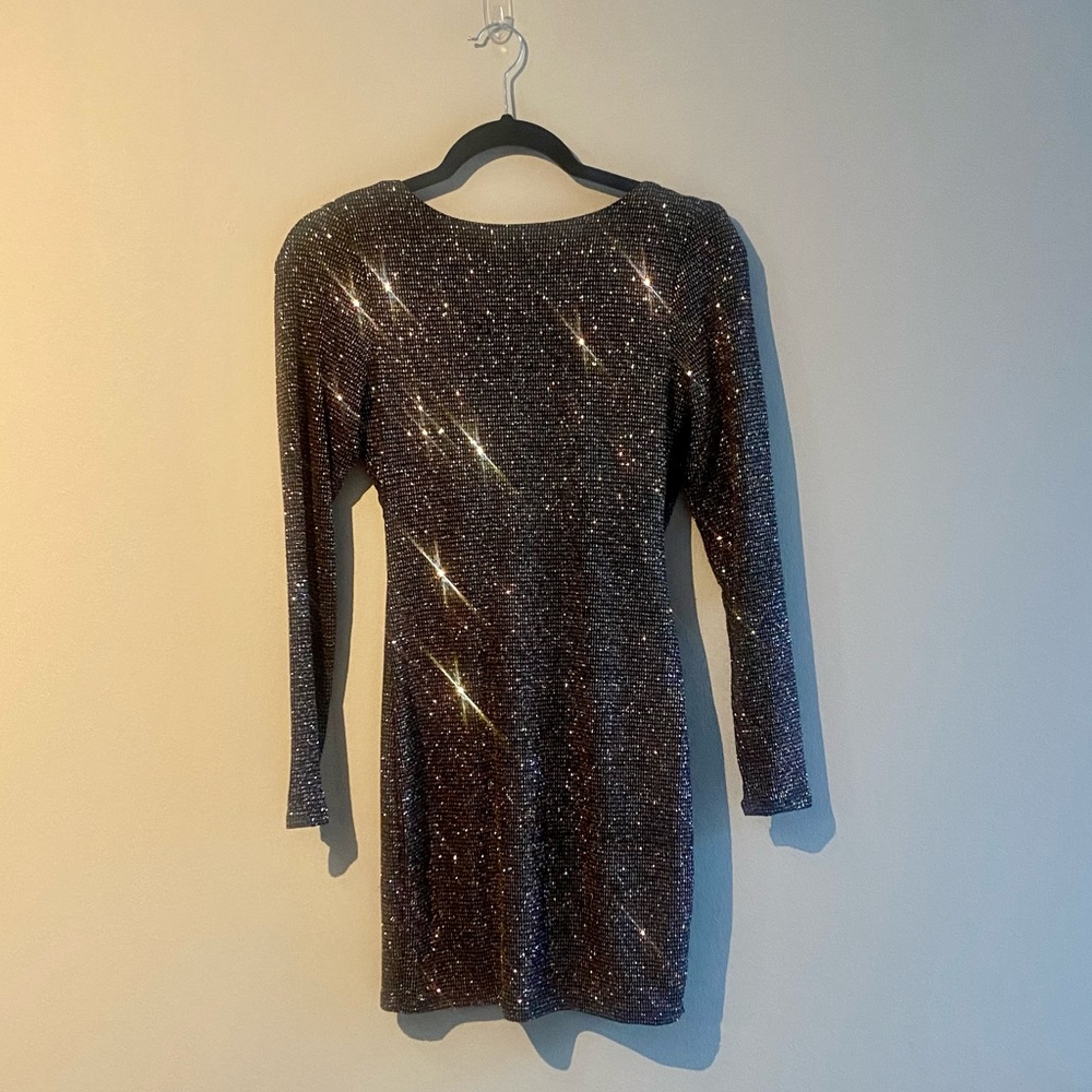 Black and Champagne Sparkling Dress